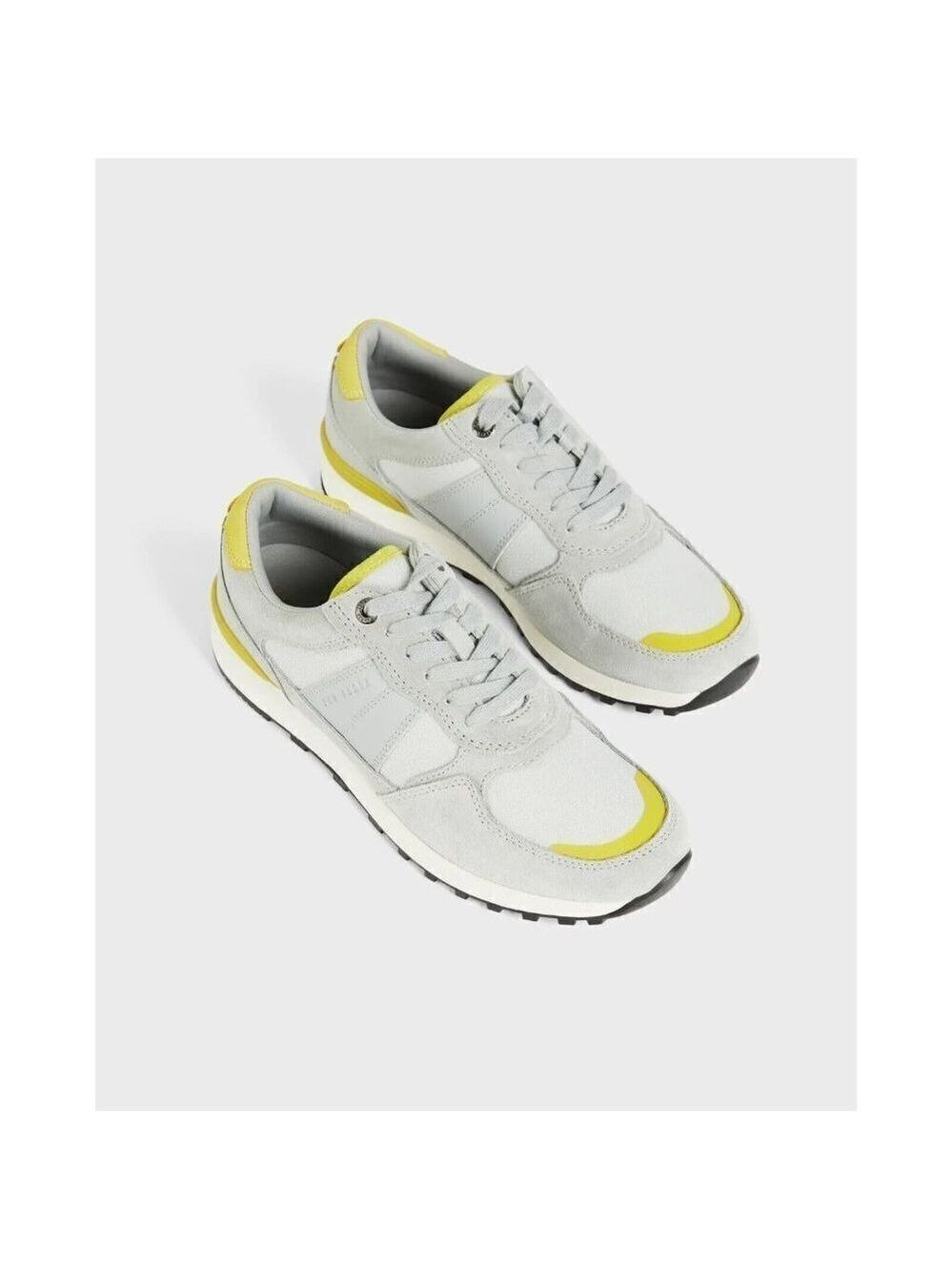 Ted Baker "Eden" Gray Yellow Running Shoes Sneakers Womens Lace Up